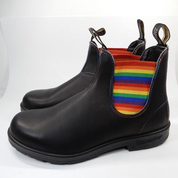 Blundstone Original Chelsea Boots Men\'s US 12 Black Leather Rainbow NEW main image 6